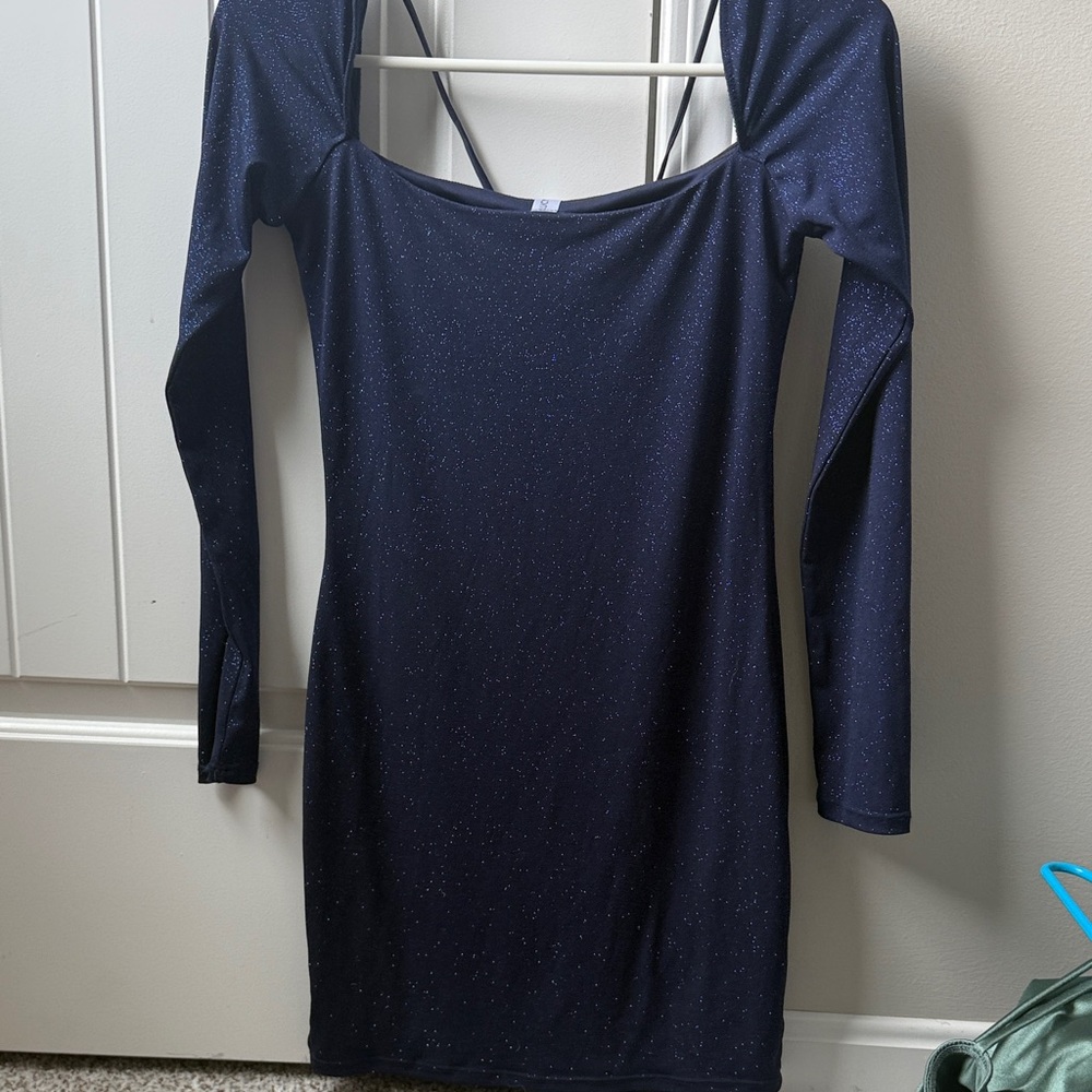 Women’s Lucy in the sky navy blue sparkly tight mini dress